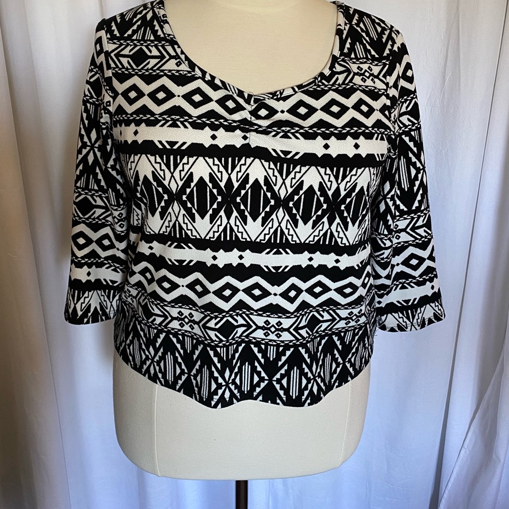 Black and White Print Top